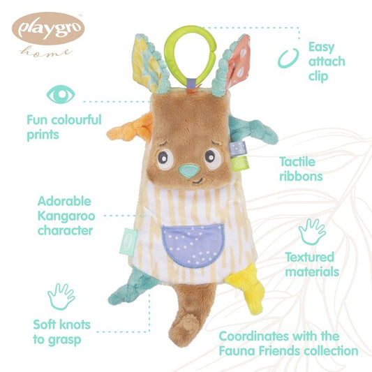 Playgro Fauna Friends Comforter Kangaroo - Cuddle Buddy for Babies-Auzzi Store