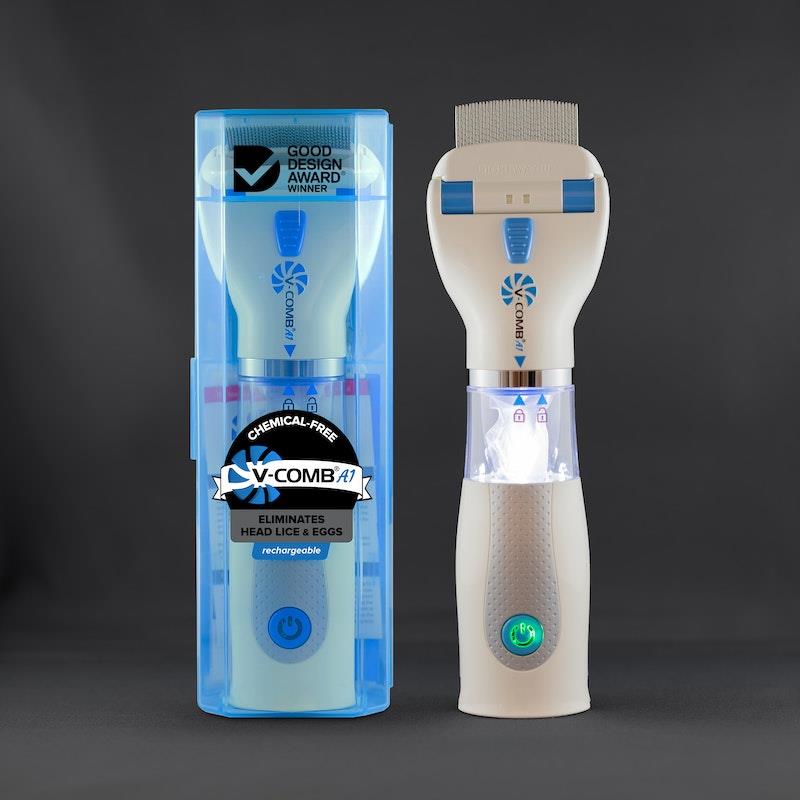 V-COMB A1 Rechargeable Chemical-Free Head Lice Comb 1pc - Safe & Effective