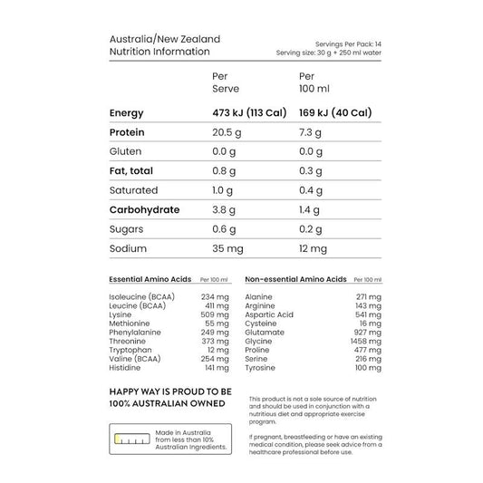 Happy Way Ashy Bines Passionfruit Vegan Protein Water Powder 420g - Plant-Powered Hydration