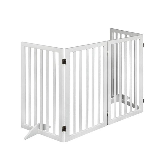 PaWz Wooden Pet Gate Dog Fence - 4 Panel Safety Barrier for Pets – view 2