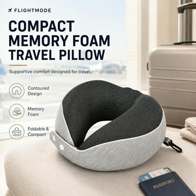 Flightmode Compact Luxury Memory Foam Travel Pillow - One Size