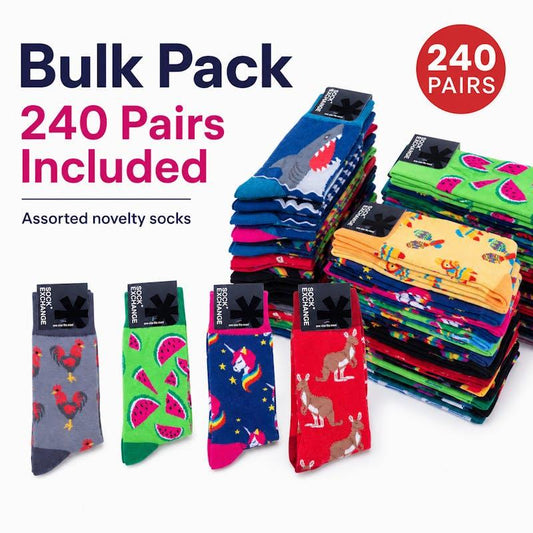 Sock Exchange Wholesale Bundle - 240 Novelty Socks – view 2 - Auzzistore