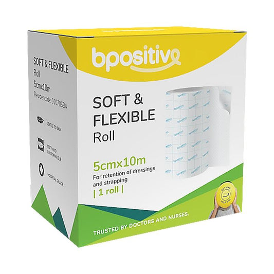 bpositive Soft & Flexible Medical Roll - 5cm x 10m (1 Pack) - Auzzistore