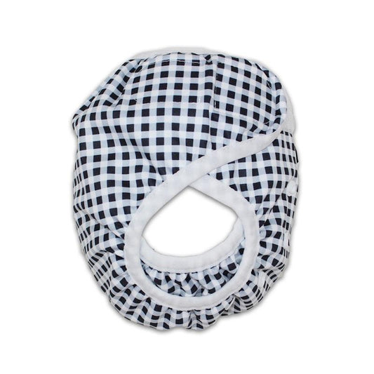 Tyoub Adjustable Reusable Swim Nappy & Wet Bag - Black White Gingham Check