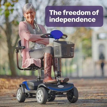 Equipmed Pathline Mid-Sized Electric Mobility Scooter for Seniors - Black & Blue