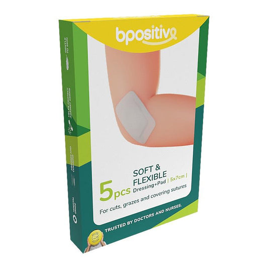bpositive Soft & Flexible Dressing Pad 5x7cm - 2 Pack