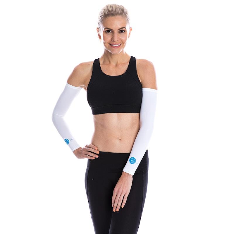 SParms UPF50+ Arm Sleeve (Pair, White) - Small