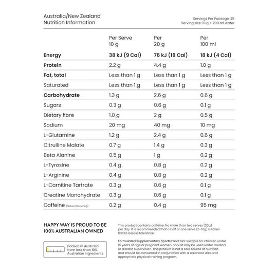 Happy Way Passionfruit Pre-workout 250g - Energizing Performance Enhancer