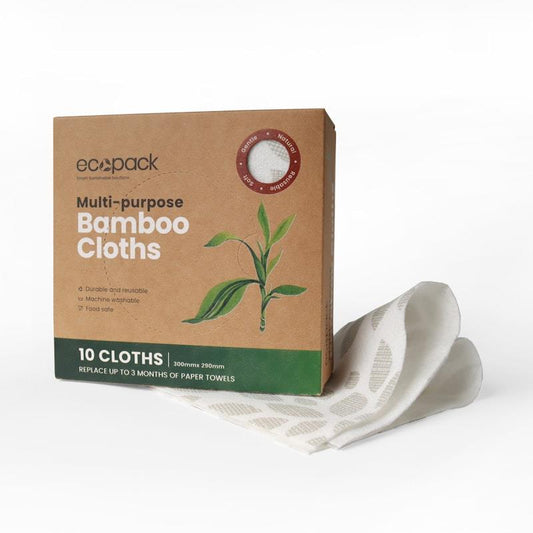 Ecopack Multi-Purpose Bamboo Cloths - Eco-Friendly Bundle (4 Boxes/40 Cloths)-Auzzi Store