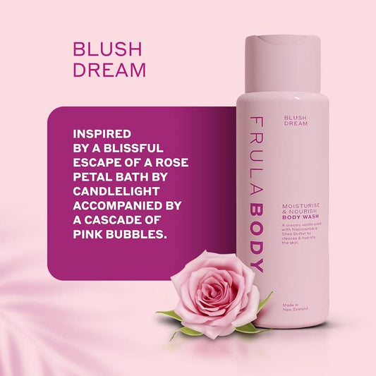 Frula Blush Dream Body Wash 400ml - Indulge in Creamy Vanilla Bliss