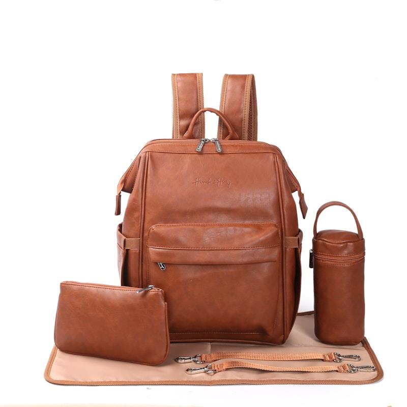 Hannah & Henry Vintage Nappy Bag Backpack - Brown