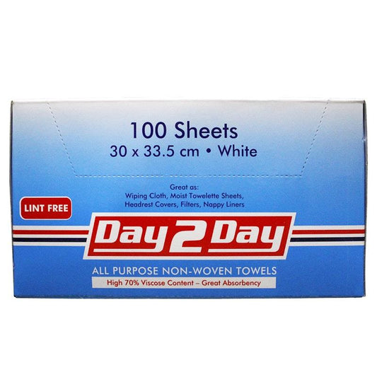 Day 2 Day Lint-Free All-Purpose Towels - 30 x 33.5cm (100 Sheets/Box)
