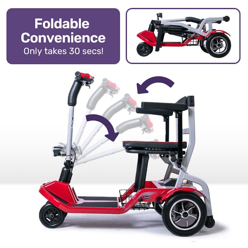 Equipmed Ultra-Lightweight Folding Electric Mobility Scooter - Red-Auzzi Store