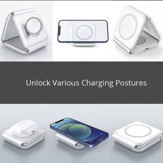 PLUGD 3-in-1 Wireless Charging Foldable Station for Apple MagSafe – view 2 - Auzzistore