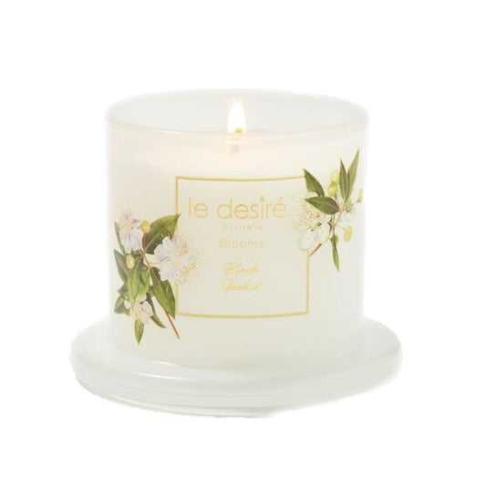 Le Desire Black Orchid - Luxurious Blooms Soy Candle with Glass Cloche 120g