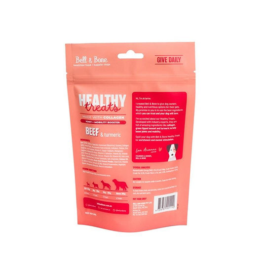 Bell & Bone Healthy Treats for Joint & Mobility Booster - Beef & Turmeric 130g