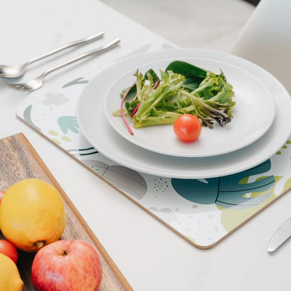 Clevinger 8-Piece MDF Placemats and Coasters - Monstera Design