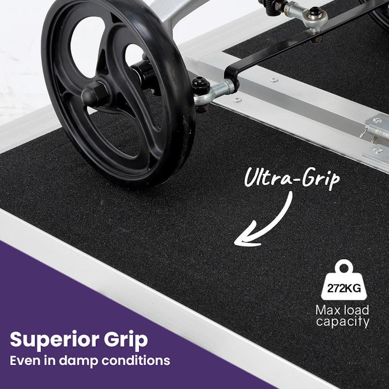 Equipmed 152cm Portable Folding Aluminium Access Ramp - Black