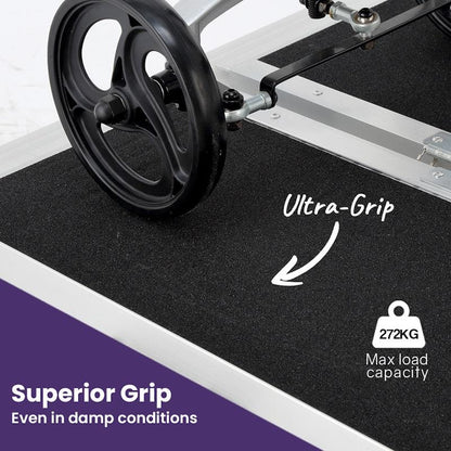 Equipmed 152cm Portable Folding Aluminium Access Ramp - Black