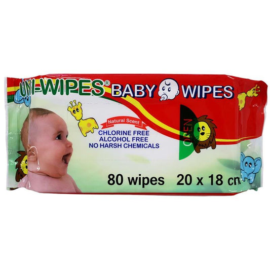 Uni-Wipe Natural Scented Baby Wipes - 80 Wipes - 20 Pack