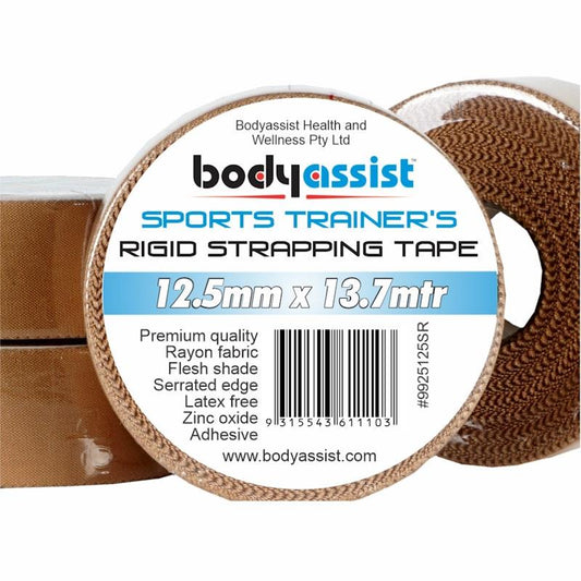 BodyAssist Rigid Strapping Tape - Finger 1.25cm x 13.7m - 6 Rolls