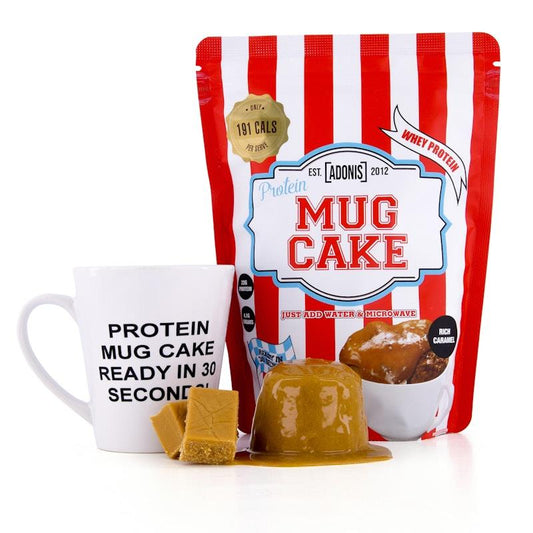 Adonis Gear Protein Mug Cake (Whey Protein) - Rich Caramel - 400g (8 Serves)