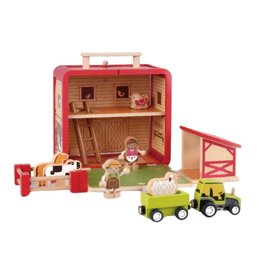 Riababy Wooden Farm House Playset - 1 Unit