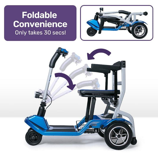 Equipmed Ultra-Lightweight Folding Electric Mobility Scooter - Blue-Auzzi Store
