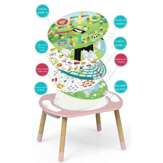 Riababy Play&Learn Activity Table Set - Adjustable Legs, Lego Duplo Compatible - Stormy Grey - Auzzistore
