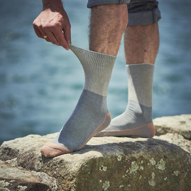 Glucology Copper-Based Loose Top Classic Socks - 2 Pairs Grey Small