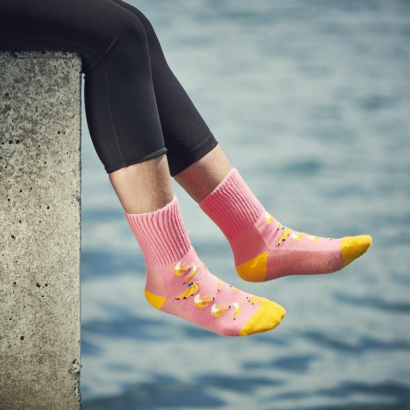 Glucology Copper-Infused Socks - 2 Pairs (Medium) - Fun Banana Design