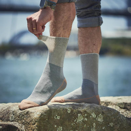 Glucology Copper-Based Loose Top Classic Socks - 2 Pairs Grey Large