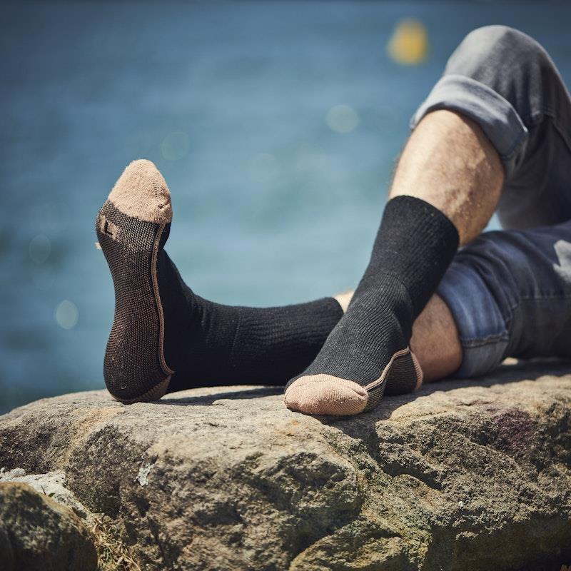 Glucology Copper-Based Loose Top Classic Socks - 2 Pairs Black Medium