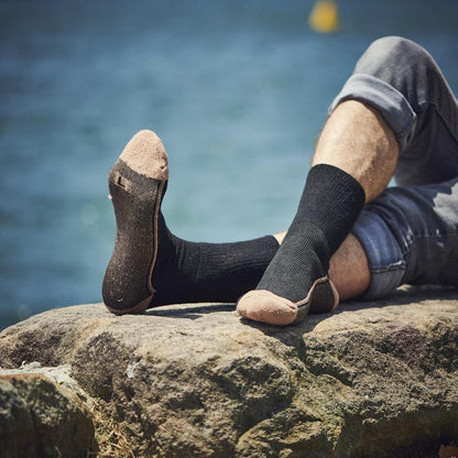 Glucology Copper-Based Loose Top Classic Socks - 2 Pairs Black Large