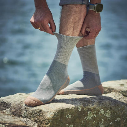 Glucology Copper-Based Loose Top Classic Socks - 2 Pairs Grey Small