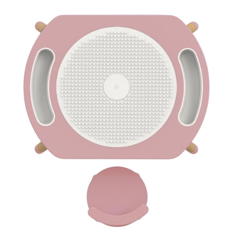 Riababy Play&Learn Activity Table Set - Adjustable Legs, Lego Duplo Compatible - Dusty Pink