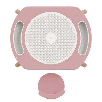 Riababy Play&Learn Activity Table Set - Adjustable Legs, Lego Duplo Compatible - Dusty Pink