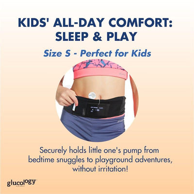 Glucology Insulin Pump Waist Belt - Black (Small)