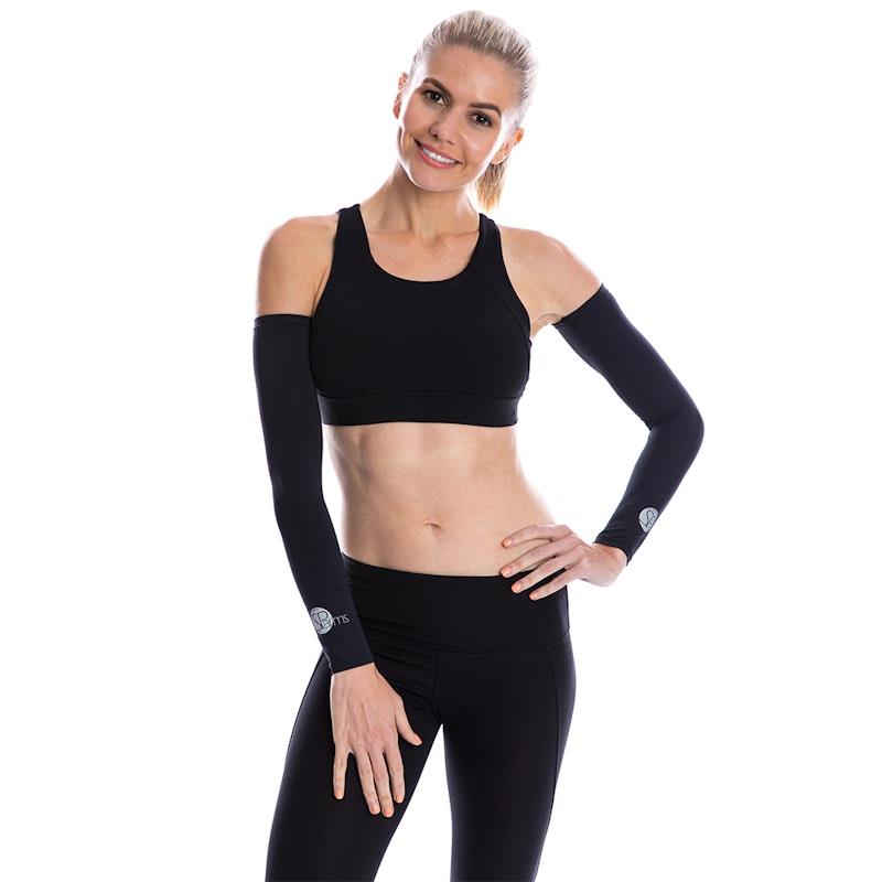 SParms UPF50+ Arm Sleeve (Pair, Black) - Medium Size