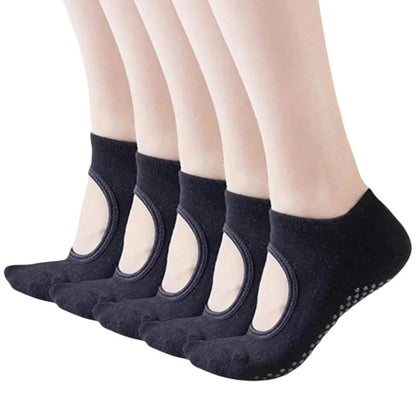 High Heel Jungle Peek Full Grip Pilates/Yoga Sock Black Bundle - 3 Pack-Auzzi Store