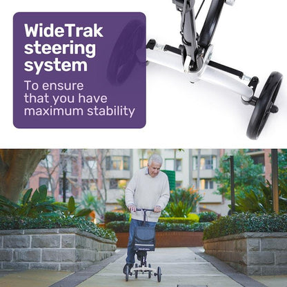 Equipmed Premium Knee Scooter Walker with Disc Brake & Suspension Bag - Silver