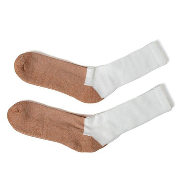 Glucology Copper-Infused Loose Top Activity Socks - White Medium
