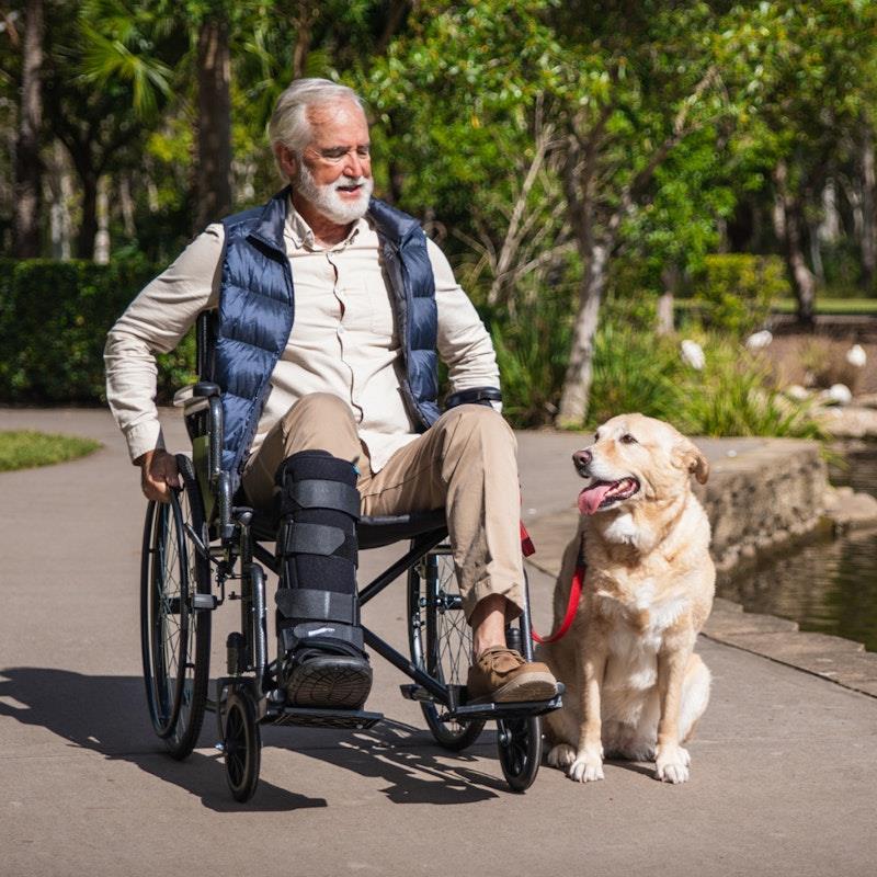 Equipmed 24 Inch Folding Wheelchair - X-Large Dark Grey