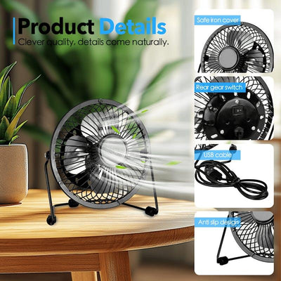 Living Today 360 Degree Tilt Adjustable USB Portable Mini Desk Fan - 1 Unit