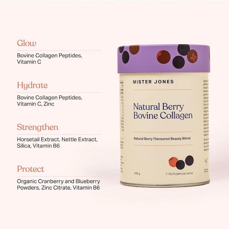 Mister Jones Bovine Collagen Natural Berry 3-Pack - Beauty from Within-Auzzi Store