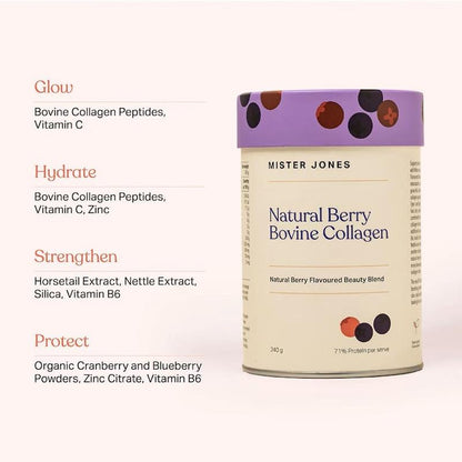 Mister Jones Bovine Collagen Natural Berry 3-Pack - Beauty from Within-Auzzi Store