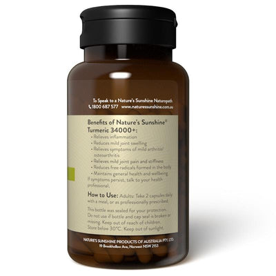 Nature's Sunshine Turmeric 34000+ with C3 Complex, 60 Capsules