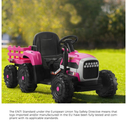 Mazam Kids 12V Electric Ride On Car Tractor with Remote Control - Pink-Auzzi Store