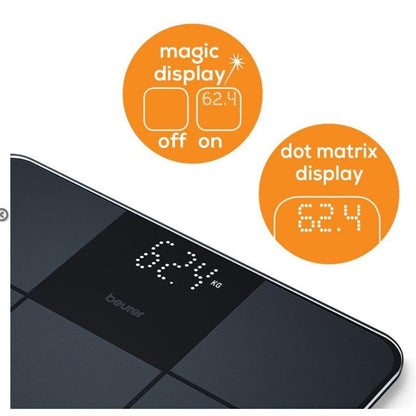 Beurer GS235 Digital Glass Scale - Pure Black 1 Unit-Auzzi Store