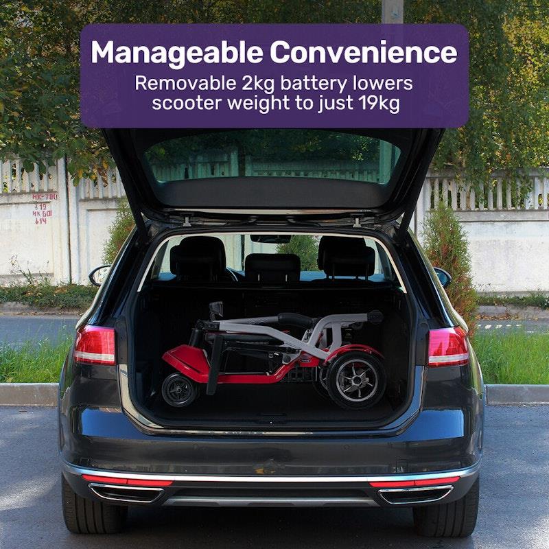 Equipmed Ultra-Lightweight Folding Electric Mobility Scooter - Red-Auzzi Store